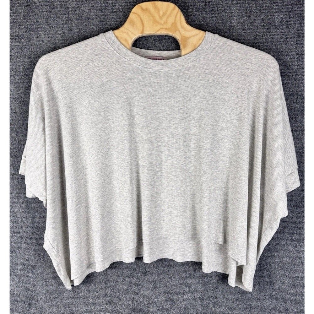 Discount Divas Boutique Top Womens M Gray Ribbed Crop Dolman Poncho Soft